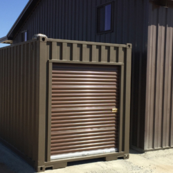 Shipping container used for storage with secure door