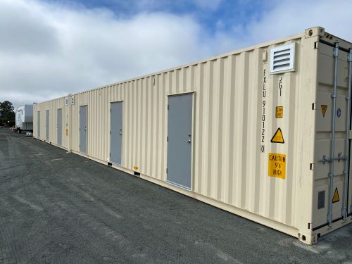 Custom shipping container with doors added