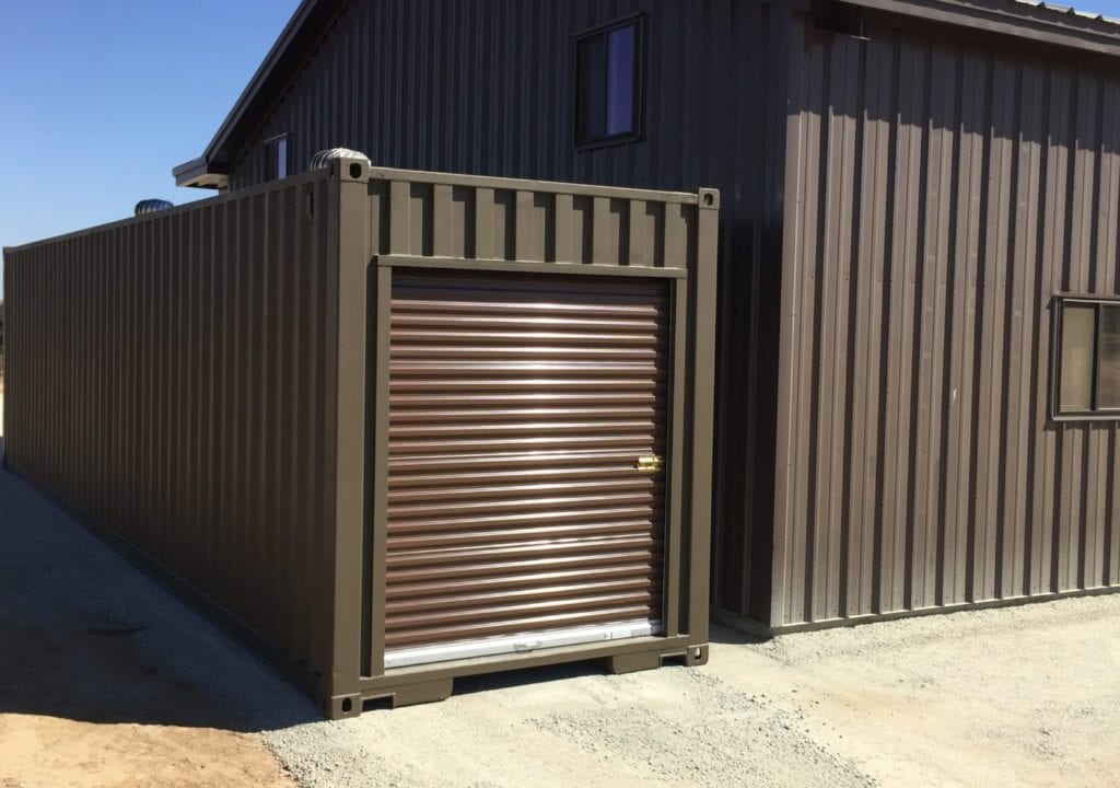 Brown storage container placed on level ground